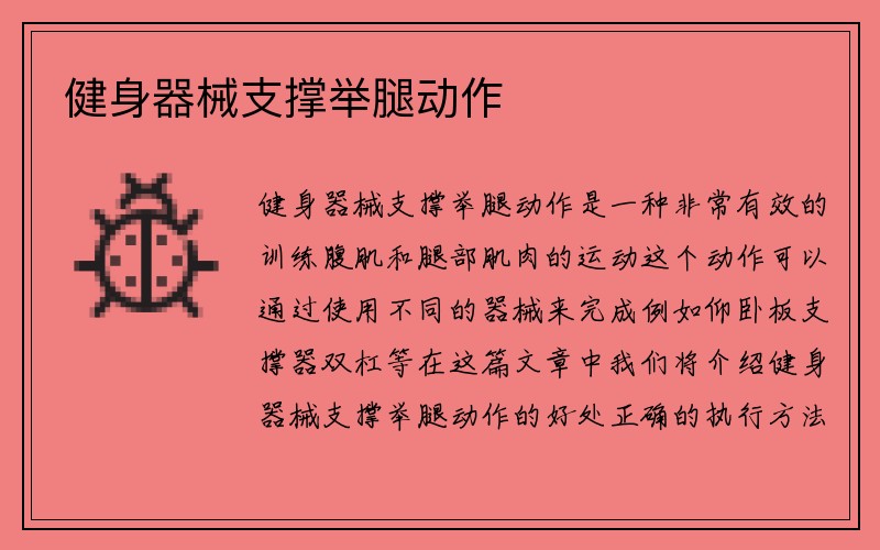 健身器械支撑举腿动作