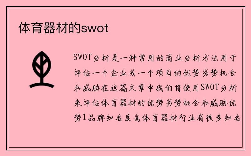 体育器材的swot