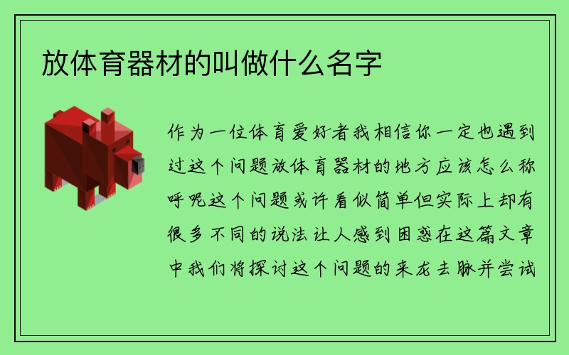 放体育器材的叫做什么名字